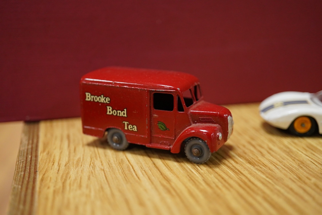 Fifteen boxed Matchbox Series 1-75 regular wheels vehicles including; Trojan van (47), Routemaster bus (5), Cement Lorry (26), Ford G.T. Racing Car (41), Ford Zephyr (33), Long Distance Coach (40), etc.